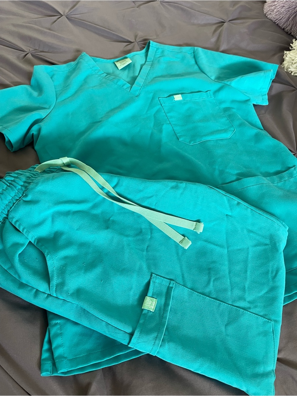 Women’s Teal Medical Scrub Top and Pants Set